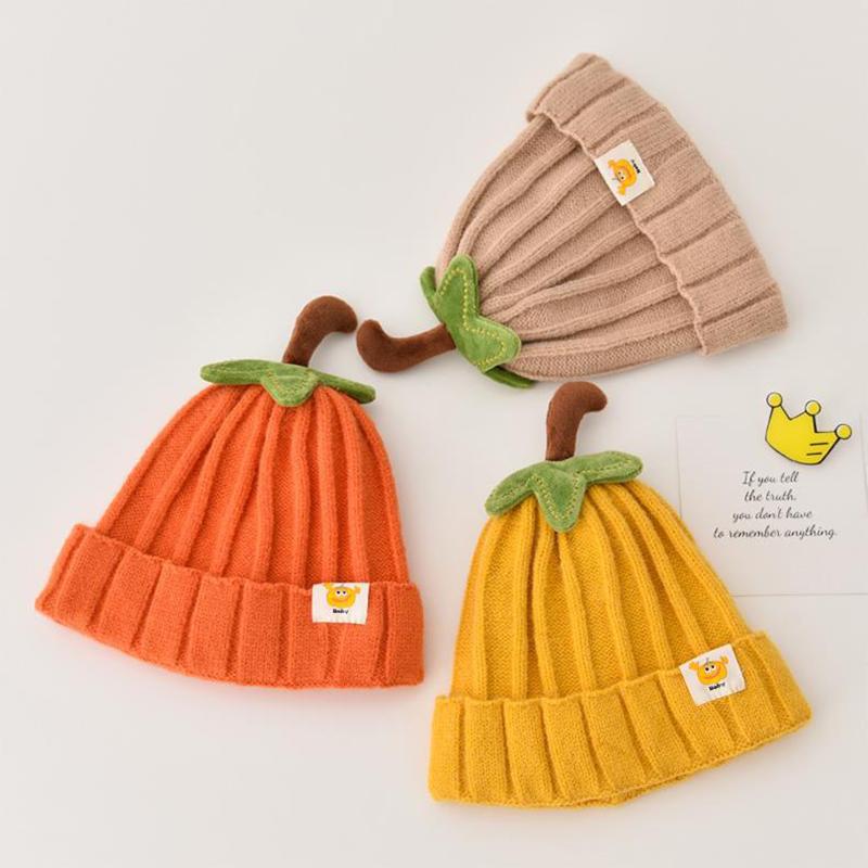 Winter Baby Knitted Hat Cute Pumpkin Toddler Beanies 6-36 Months Boy Girl Thick Woolen Warm Crochet Bonnet Children Pullover Cap