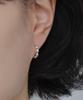 Postlude [Silver] S Oval Ball Hoop Earrings