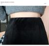 Women's Black Velvet Fishtail Pencil Skirt - High Waist, Slimming, Mid-Length, Pleated, Autumn/Winter.