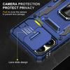 For Samsung Galaxy A06 4G Case Kickstand Slide Lens Lid PC+TPU Drop-Proof Phone Cover