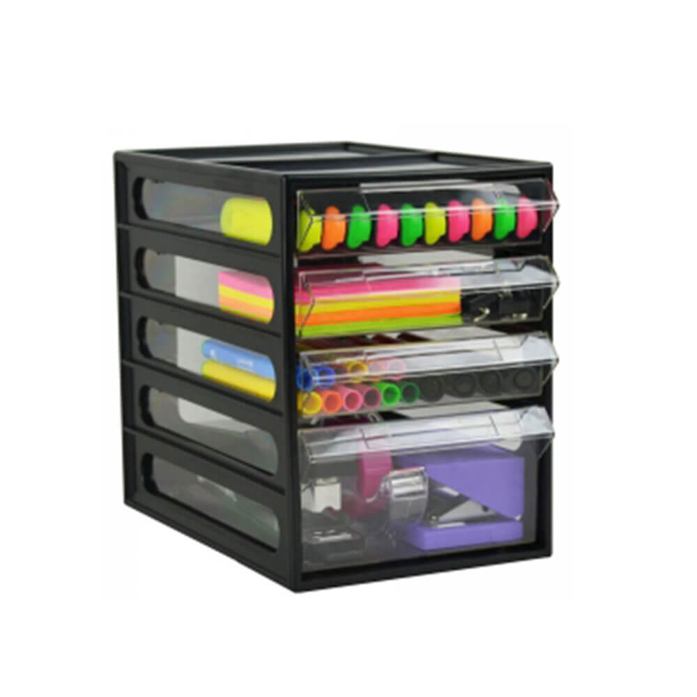 Italplast 4-Schubladen Büro-Organizer schwarz