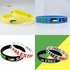 Vielseitiges Silikonarmband Mit Palästina-Flagge Erhältlich In Transparent Weiß Gelb Blau Und Schwarz