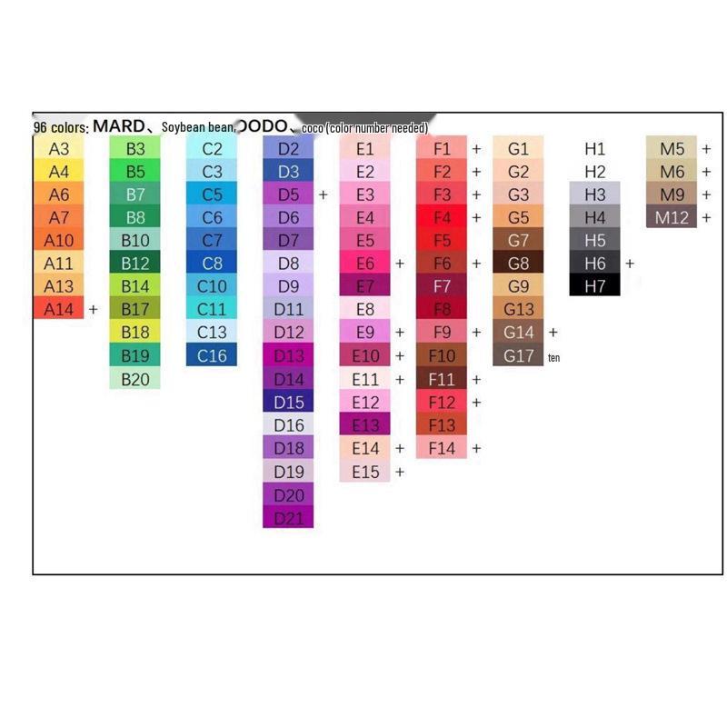

Pin Dou Dou Universal Color Card: 22, 44, and 72 Colors