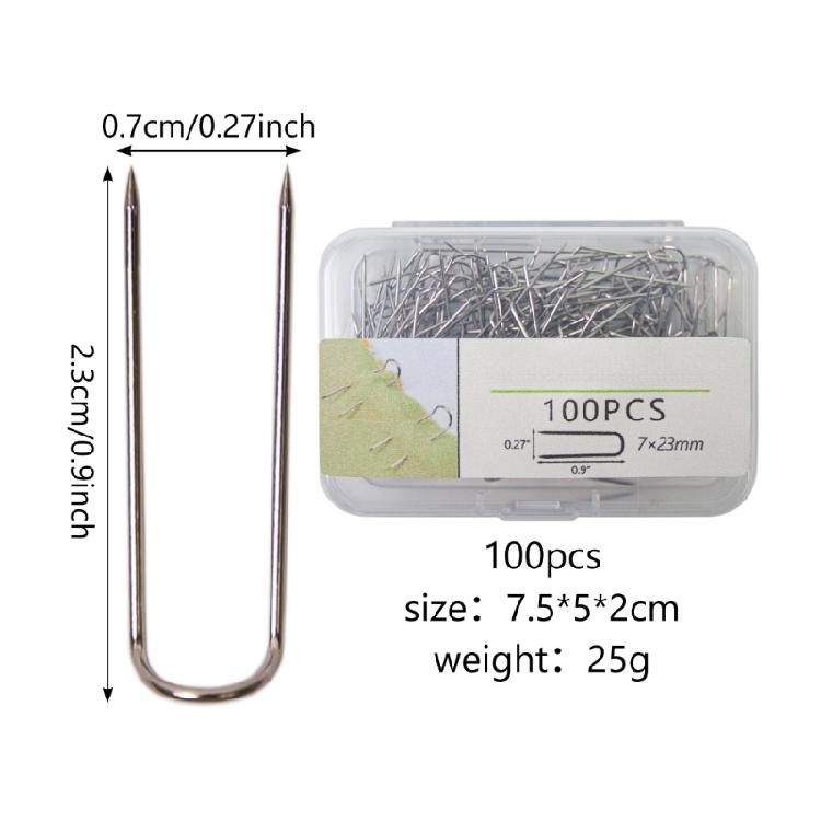 100/200Pcs Double Blocking Pin Straight Pins Fork Pin Needlecraft Pin for Sewing Fabric Quilting Project Jewelry Display