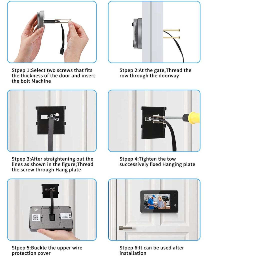 500PA 2,4G Drahtlose Wifi Video Türklingel 4,3 zoll HD 3MP Ring Glocke Sicherheit-schutz Guckloch Tür Sprechanlage mit Kamera Tuya Smart Home