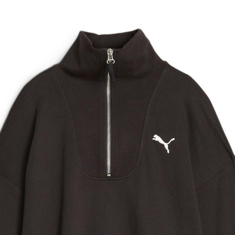 Puma Her High-Neck HZ Solid Logo Pullover Sweatshirt Women Sweatshirt Black 678384-01