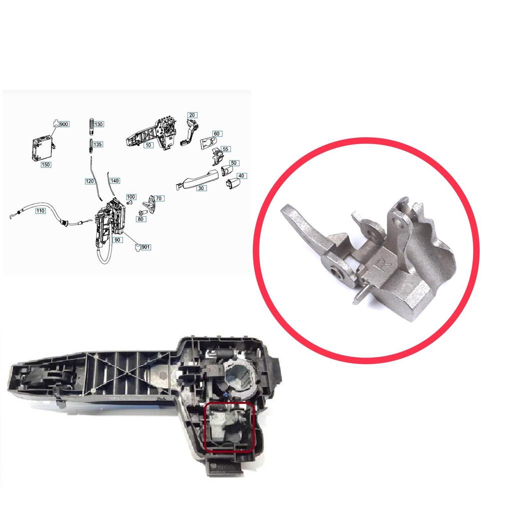 BDP1450-2 Přední pravá vnější klika dveří Držák Ložisko Klipy Pro Mercedes Vito W447 V Třída Metris 2014-On A4477600634