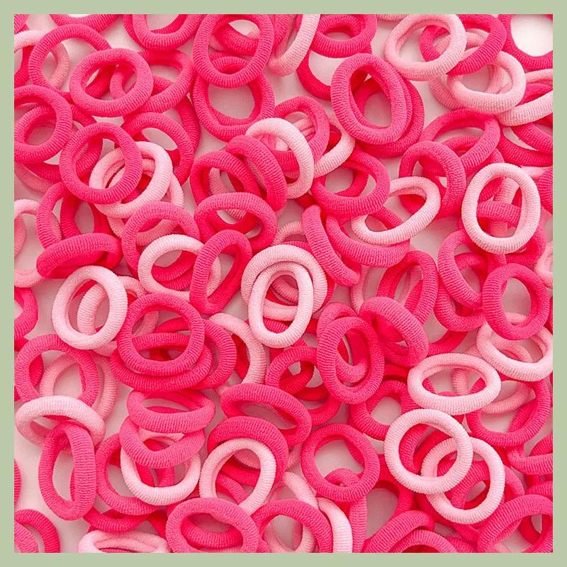 NEW 100/300PCS Colorful Basic Nylon Ealstic Hair Ties for Girls Ponytail Hold Scrunchie Rubber Band Kids Basic Hair Accessories