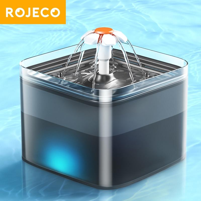 Buy ROJECO Automatic Cat Water Fountain Filter Indoor 2L LED Drinker