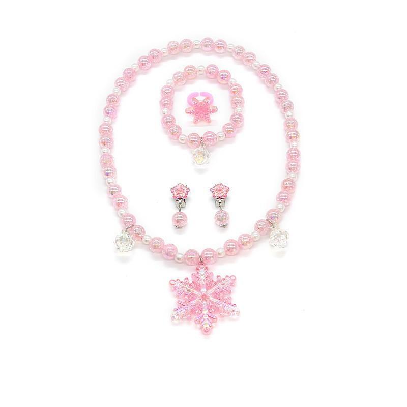 2024 Little Girl Accessories Ice and Snow Snowflake Beads Necklace Bracelet Value Set Baby Girl Accessories