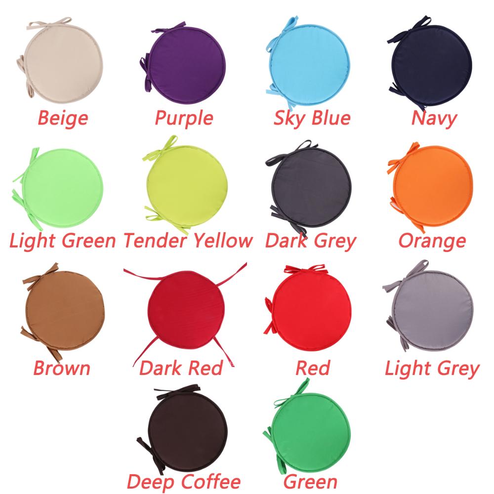 Indoor Outdoor Solid Color Washable Removable Home Decoration Chair Cover Seat Pad Round Cushion