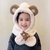 Windproof Kids Hat Hooded Scarf Thermal One-piece Pullover Hat Soft Winter Baby Hat