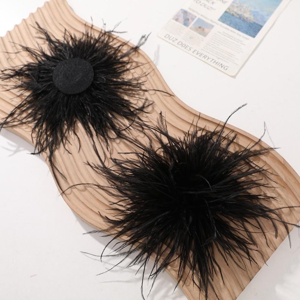 Fluffigt Mjukt Strutsfjäder Tillbehör DIY Flerfärgat Plaggkantstillbehör Mångsidigt DIY Handgjort Tillbehör