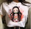 Kawaii Casual Anime Demon Slayer Kimetsu No Yaiba Graphics Female T-Shirt Summer Loose Blouse White Tees O-Neck Women Goth Tops