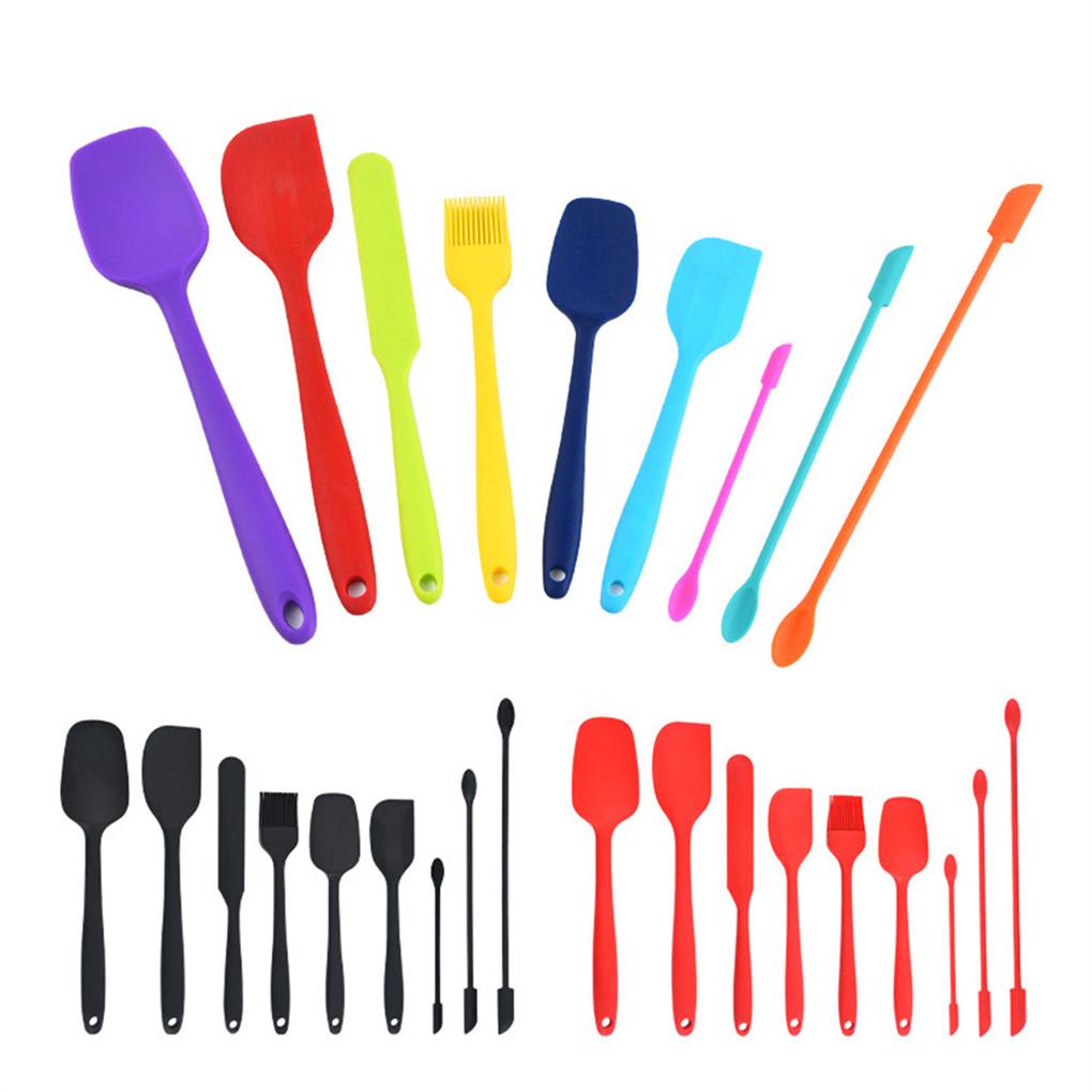 9 Pieces Kitchen Spatulas Set Cake Scrapers Brush Silicone Cake Scrapers Brush Household Cooking Baking Utensils Tools