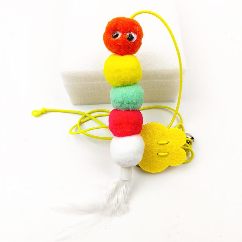 Swing Cat Teasing Toy Elastic Hanging Caterpillar Mouse Teasing Cat Stick Cat