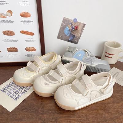 Ugly Cute Hollow Velcro Little White Shoes Women's Sandals Summer New Chic Niche Design Mary Jane Forrest Gump Board Shoes