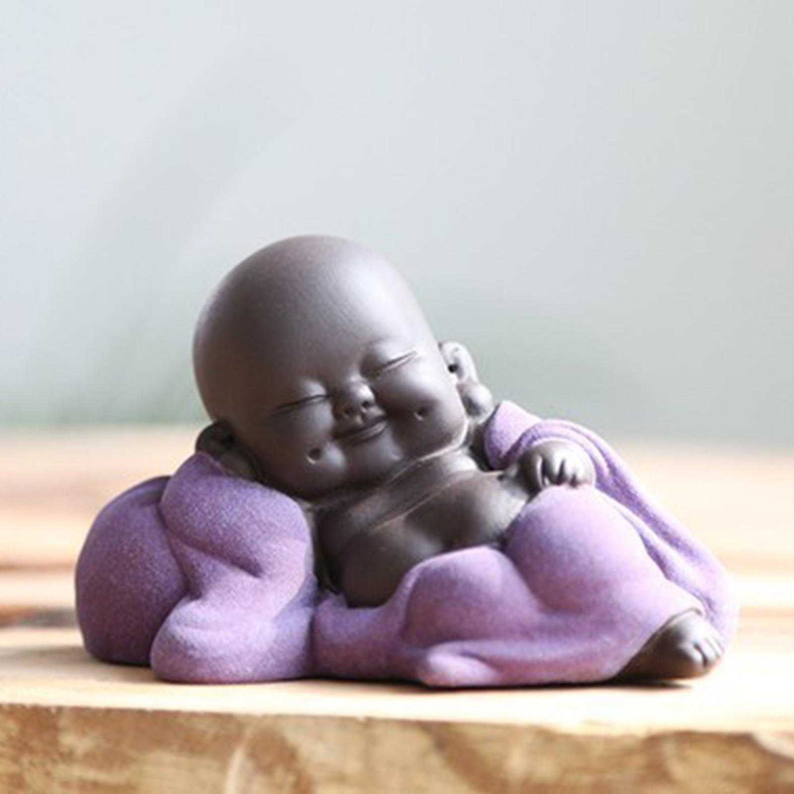 

Little Ceramic Maitreya Happy Buddha Statue Figurine Decoration Tea Accessories, Exquisite