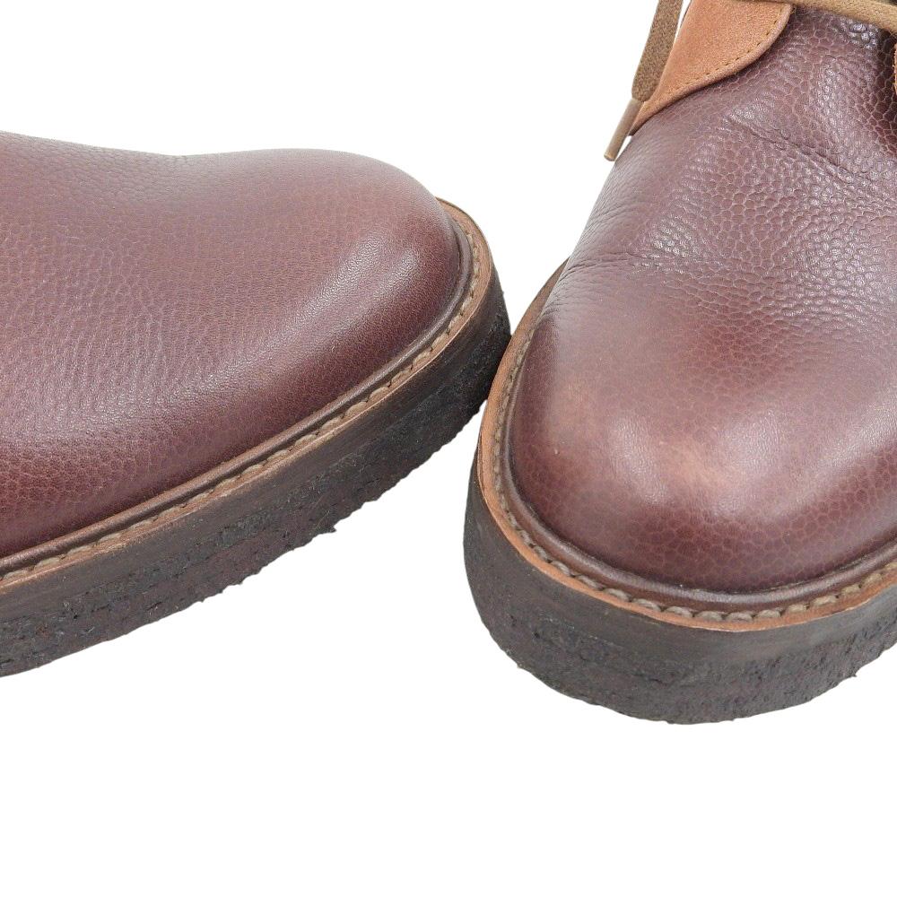 TAKEO KIKUCHI Leather short boots for men, brown, size 25 1/2 shoes 25.5 BrownUsed