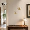 Swallow Wall Decor Gold Decor, Resin Flying Bird Sculpture, Vintage Art for Entryway 3D Living Room Bedroom Home Artistic