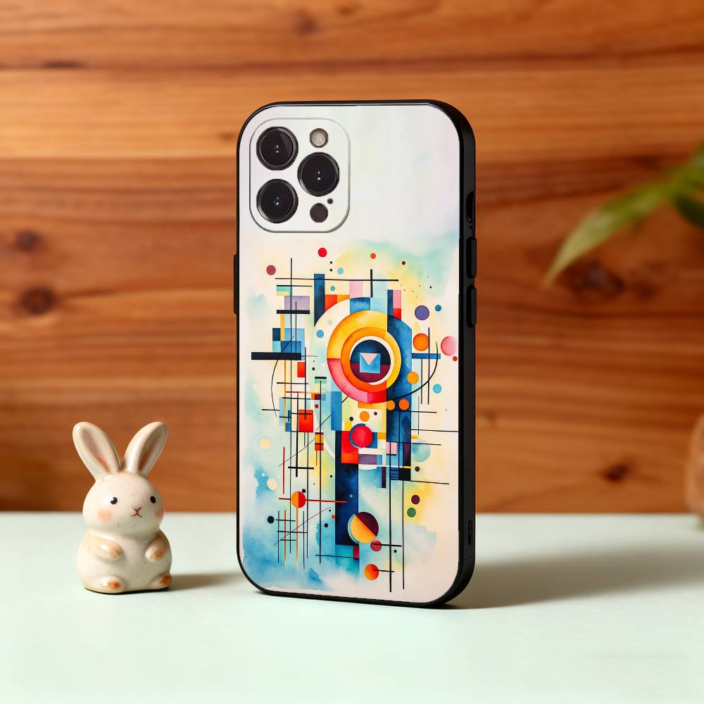 W-Wassily K-Kandinsky Art Phone Case For iPhone17,16,15,14,13,12Plus,Pro Max,XS,5G Soft Silicone Black Cover