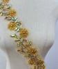 RM-802 Hot Sale Beaded Rhinestone Flower Lace Applique Trim Sewing Motif Embroidery