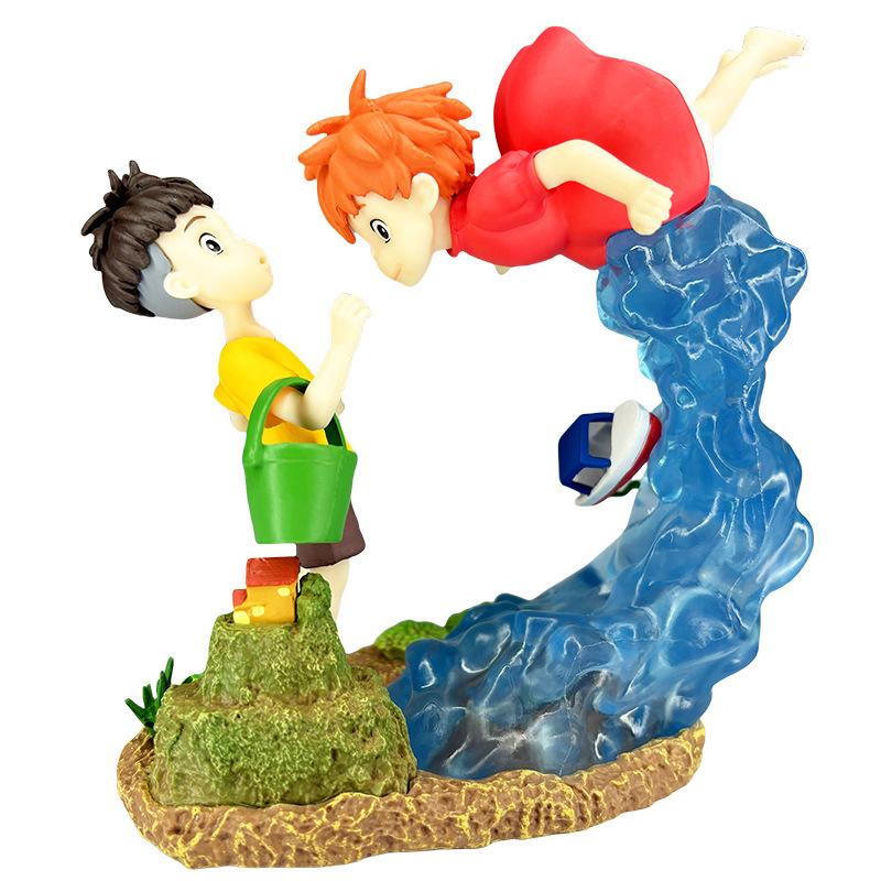 Cliffside Goldfish Princess Ponyo & Sosuke Figure Ornament Model