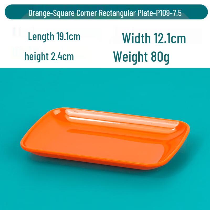 7.5-inch Melamine Rectangular Snack Plates (10-Pack)