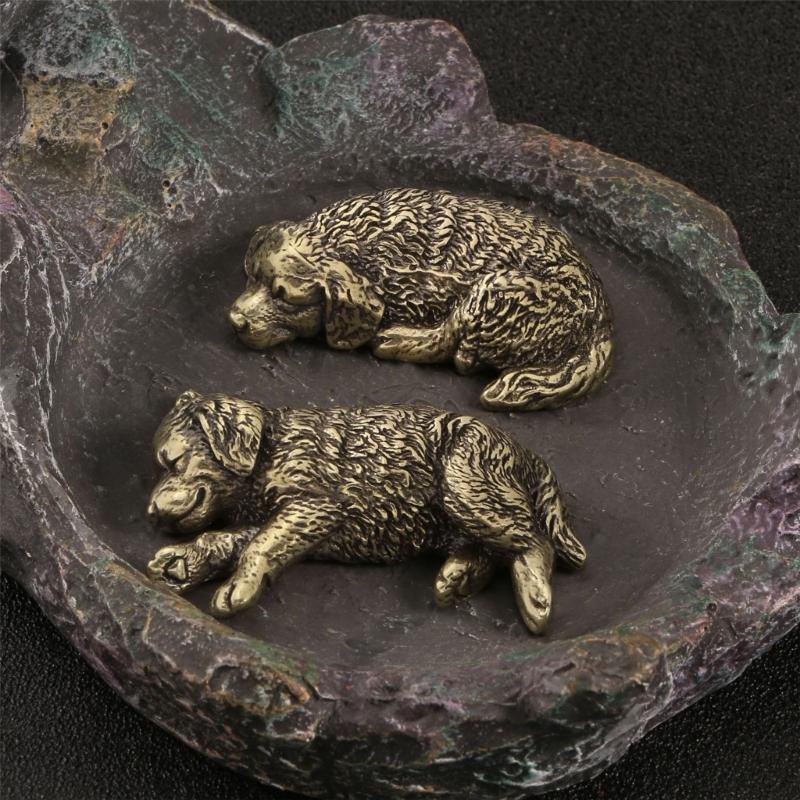 Metal Animal Statues Figurines Retro Dog Statue Figurines Sculptures Tabletop Centerpieces Home Decors Collectibles