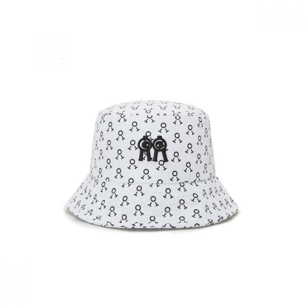 Rolling Rollie Waterproof Bucket Hat White Black Logo Pattern S(58CM)