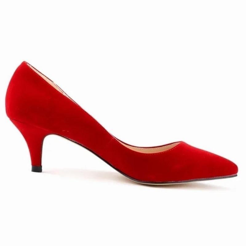 Décolleté da Donna Primavera Autunno Tacco Basso Alto 5cm Tinta Unita Traspiranti Punta Appuntita Suola Antiscivolo Soletta in Lattice Scarpe da Lavoro Matrimonio