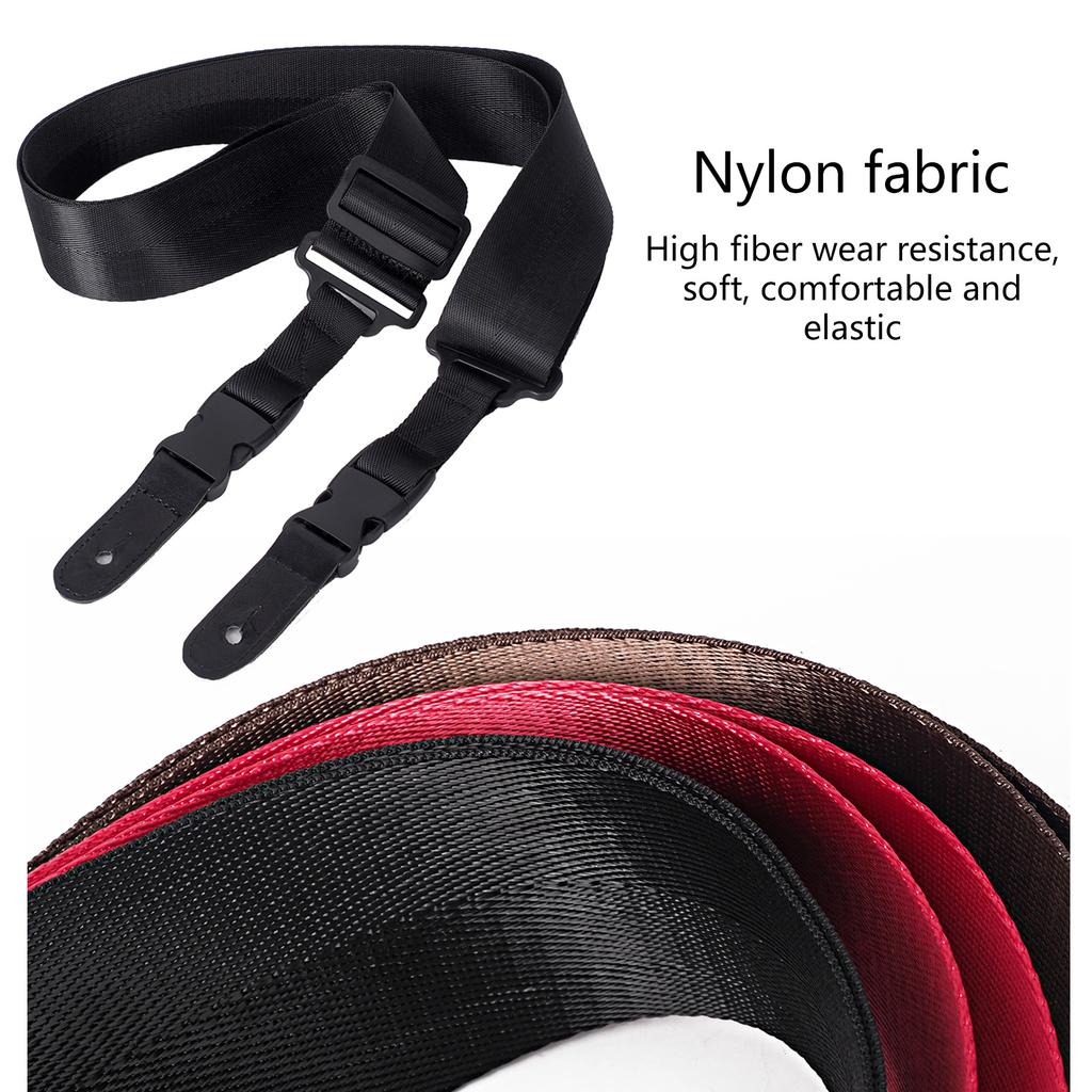Leather Ends Guitar Strap Replacement Set Vintage Guitar Strap with Picks Guitar Strap Acoustic Folk Guitar Belt Strap