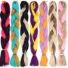 Synthetic Crochet Braids In Jumbo Braiding Hair 24 Inch 100g/pcs Pure Color In Hair Extensions