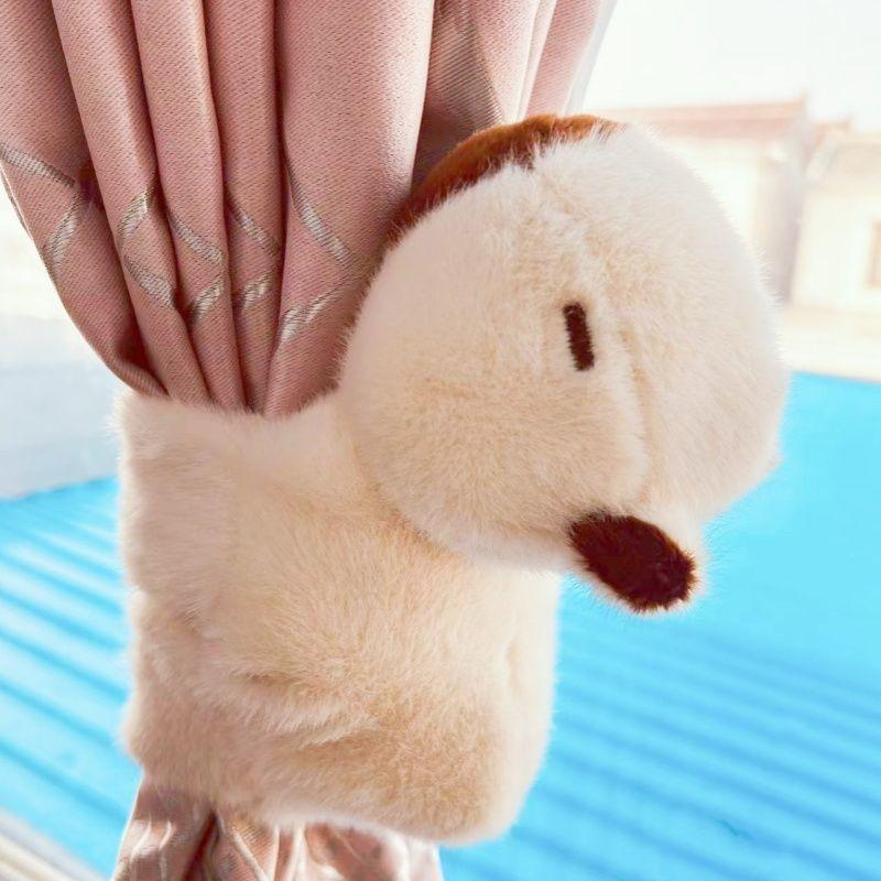 Capibara Plush Curtains Strap Fixed Pair of Decorative Dolls Bedroom Living Room Creative