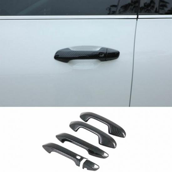 For Kia Seltos 2019-2021 Carbon Fiber Style Exterior Side Door Handle Cover Trim