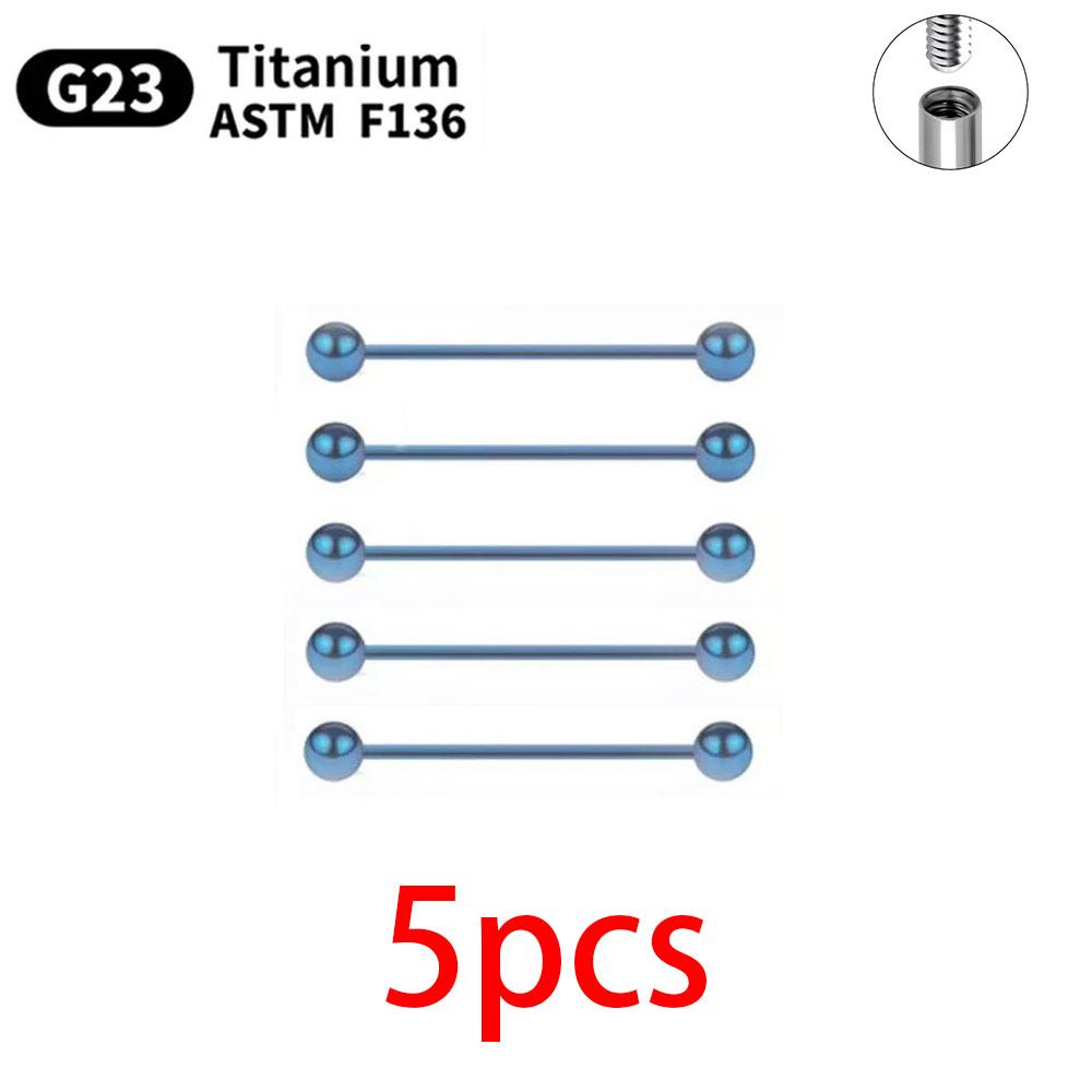 1/10pcs External Internal thread Piercing Jewelry G23 Titanium 14G 16G Long Industrial Barbell Ring Tongue Sexy Barbell