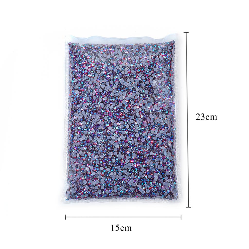 Weichen Imitation Austrian Hot Diamond Big Bag, Plastic Bottom Colored Glass Diamond Color Ab Rhinestone Hot Melt Crystal Flashing Jewelry