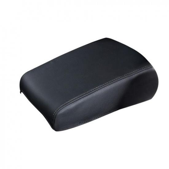 For Jeep Wrangler 2018- Center Console Lid Leather Armrest Pad Cover Black