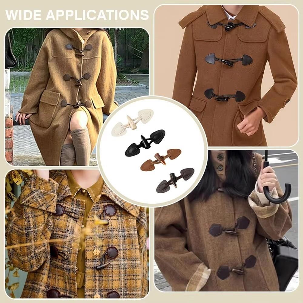 Resin Horn Buckle Vintage Sewing Crafts Button Trendy Sew-On Horn Buttons  for Coats Jackets