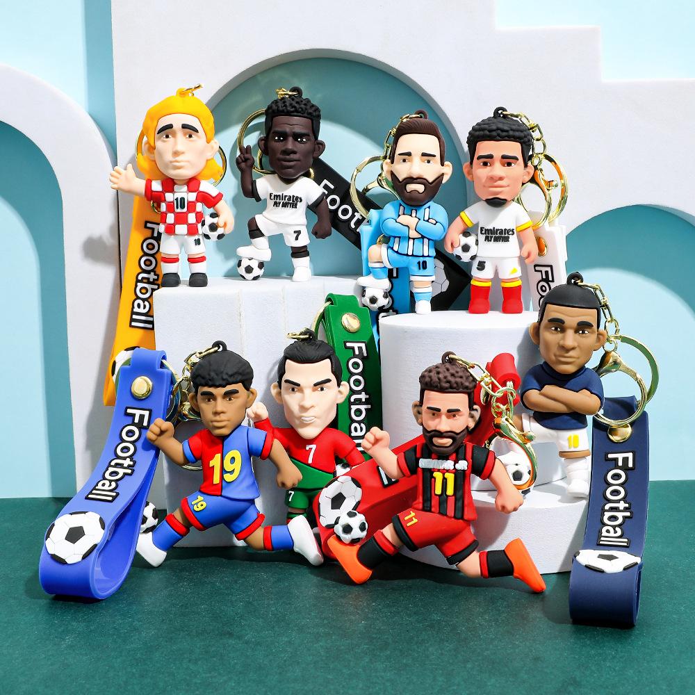 Portachiavi Immagine Stella del Calcio Decorazione Borsa Stella del Calcio Portachiavi Bambola Accessori Chiavi Auto Popolare per Uomini Regalo per Fan Prezzo all'Ingrosso