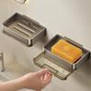 Aluminum Alloy Soap Box Holder No Punching Bathroom Soap Dish with Drain Water Wall Soap Dish Storage Plate Tray Bathroom