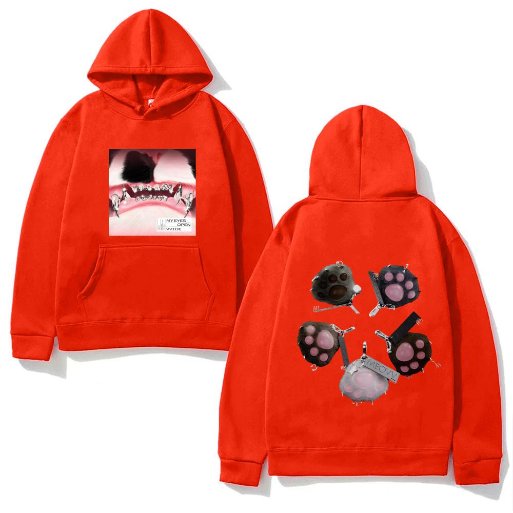 MEOVV-DROP TOP Hettegenser Anime-trykk Hip Hop Grunge Genser Dame/herre Fleece Myke Klær Pop Casual Punk Overdeler