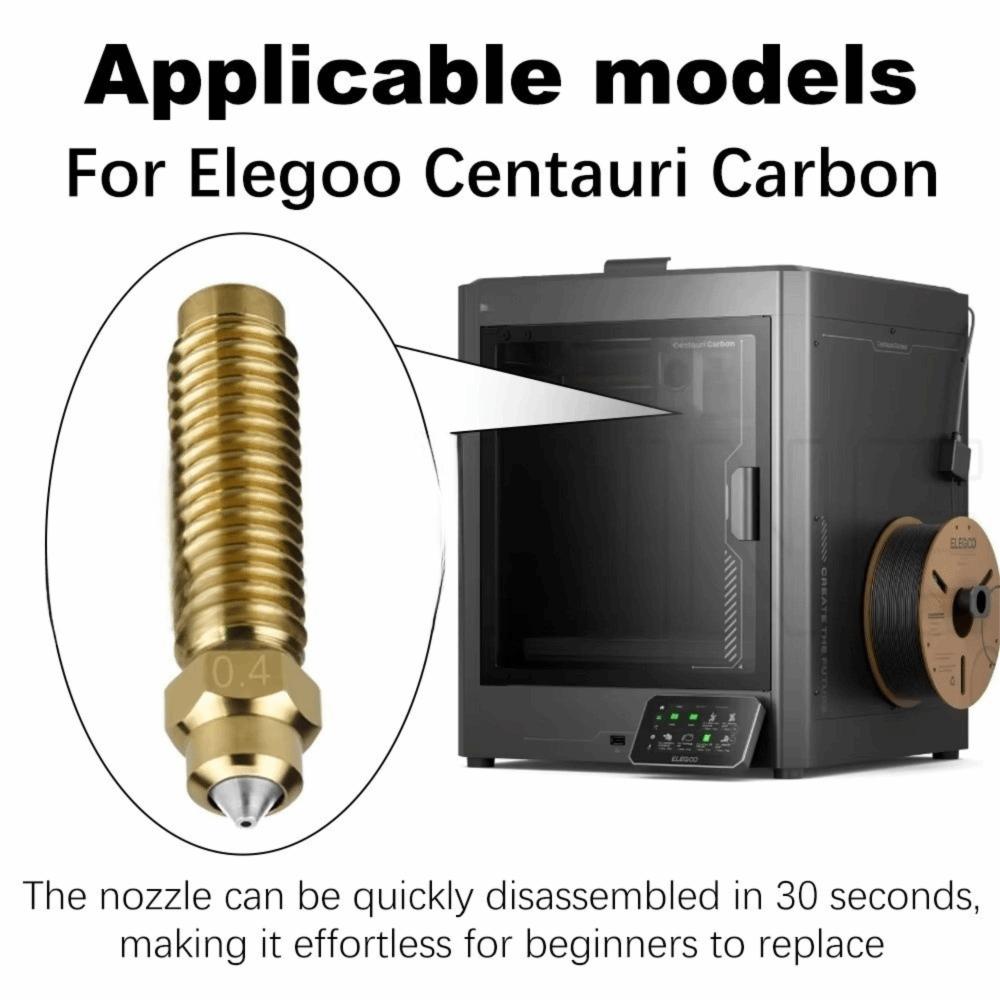 1pcs Brass Ceramic Hotend Nozzle Bimetallic Upgrade Parts Hotend Kit for Elegoo Centauri Carbon