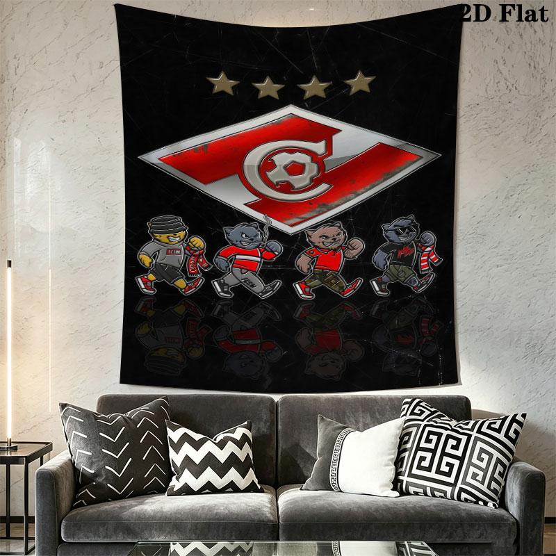 Spartak Moscow Champion Wall Hanging Printed Fabric Blanket Decorative Tapestries for Bedroom Living Room Home Decor