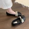 Retro round head shallow mouth single shoes women's spring new ballet Mary Jane shoes casual soft leather flat bottom