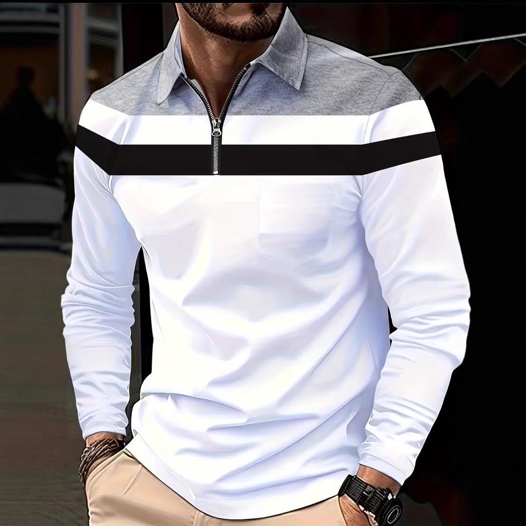Essential long-sleeve polo, stylish and versatile wear.