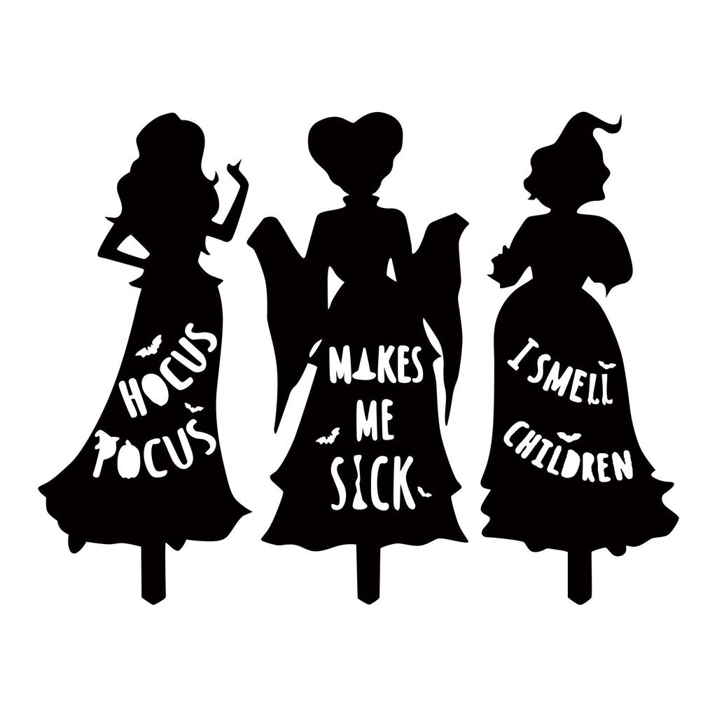 Halloween Witch Card Placement, Outdoor Courtyard Layout, Props, Wrought Iron Card Placement, Holiday Decoration 3pc