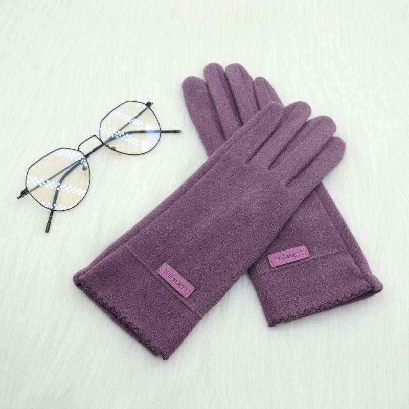 Fashion Lady Gloves Women Winter Vintage Touch Screen Full Finger Cycling Driving Keep Warm Windproof Female Glove Mittens