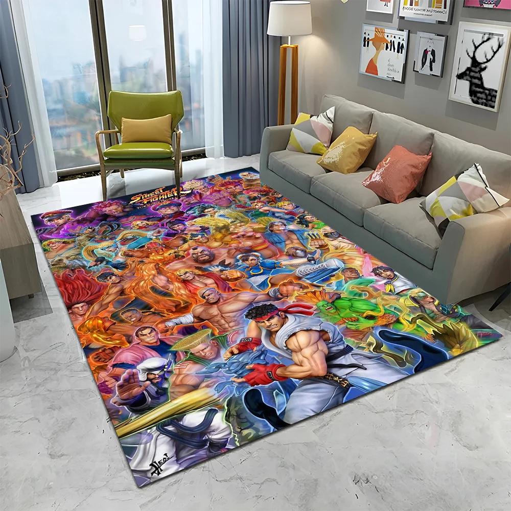 Street Fighter Retro Game SF Gamer Carpet Rug for Home Living Room Bedroom Sofa Doormat Decor,kids Area Rug Non-slip Floor Mat