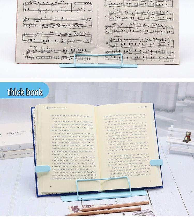 Verstellbarer Schreibtisch-Buchständer mit Buchstützen und Klemmen für Schüler